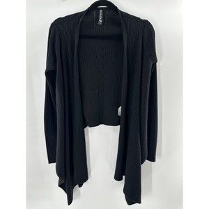 Athleta Women's  Solstice Wrap Sweater Black Knit Merino Poly Blend Size Small